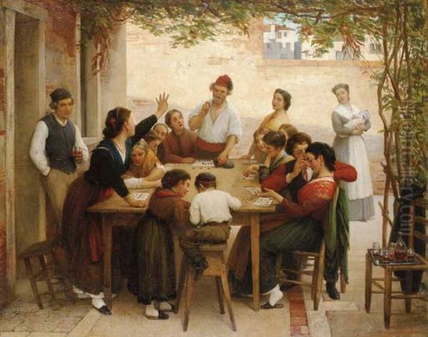 The bingo game Oil Painting by Eugene de Blaas
