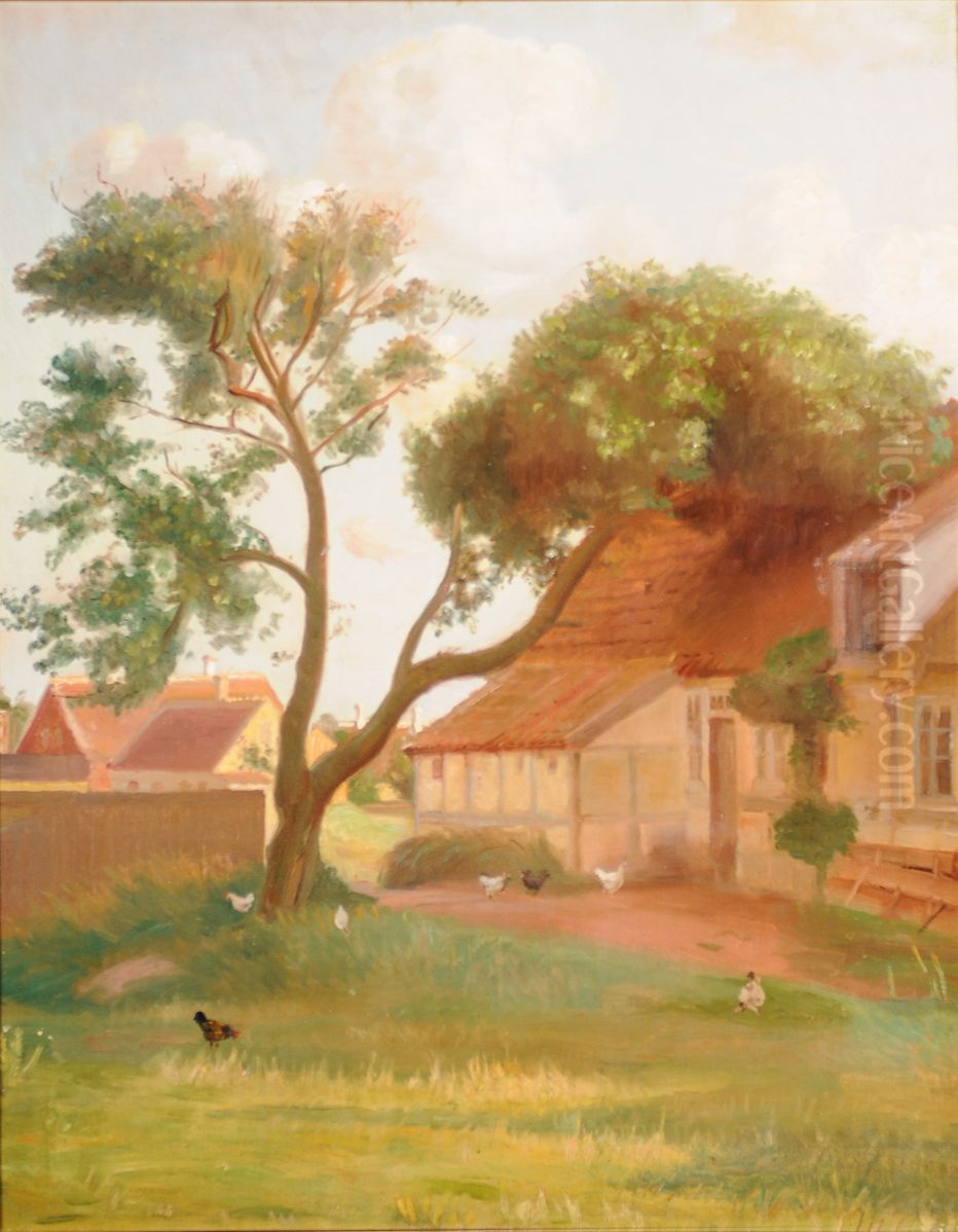Den gamle Bagergaard i Skagen. Oil Painting by Michael Peter Ancher