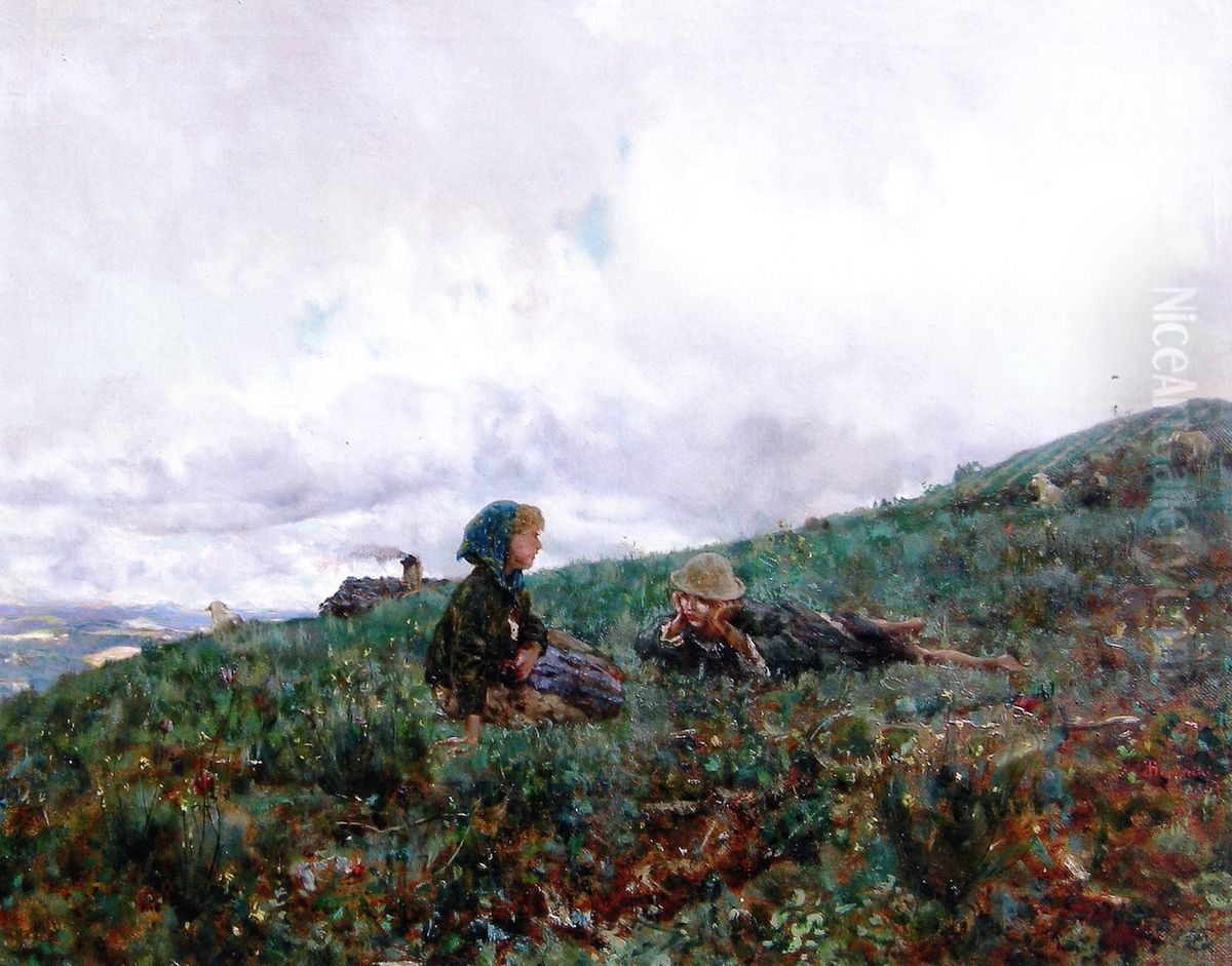 In springtime Oil Painting by Telemaco Signorini