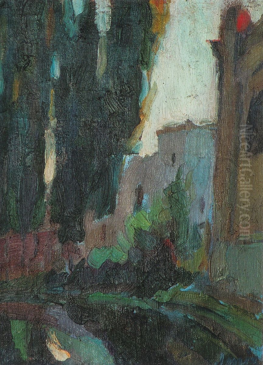 Paisatge de Santa Perpetua de Mogoda Oil Painting by Joaquin Mir Trinxet