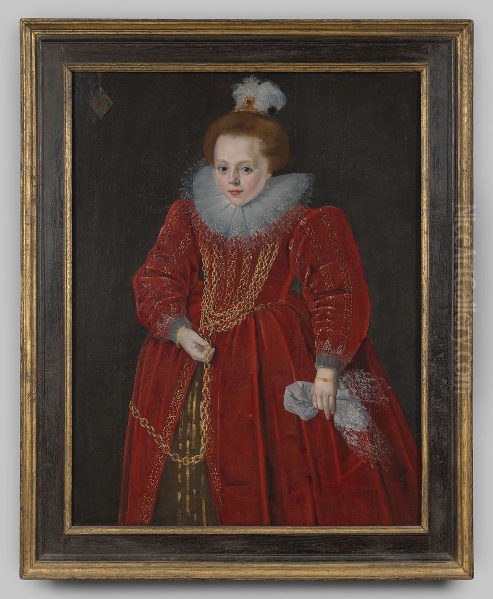 Portrait of Catherine van Arckel of Ammerzoden, aged 8 Oil Painting by Henrick van Zijll