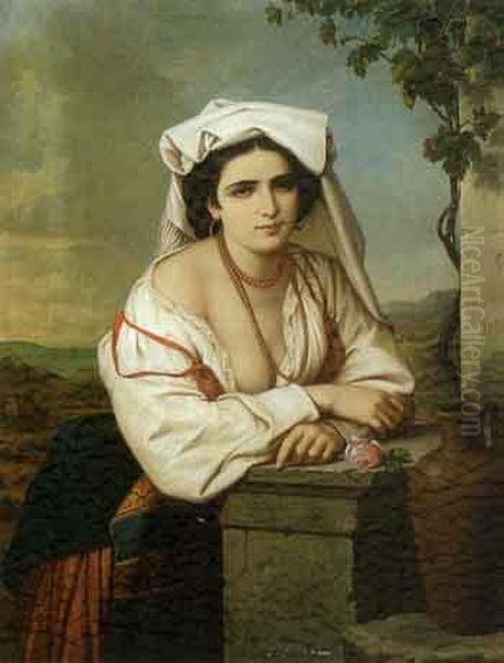 Romana Oil Painting by Augusto Tominz