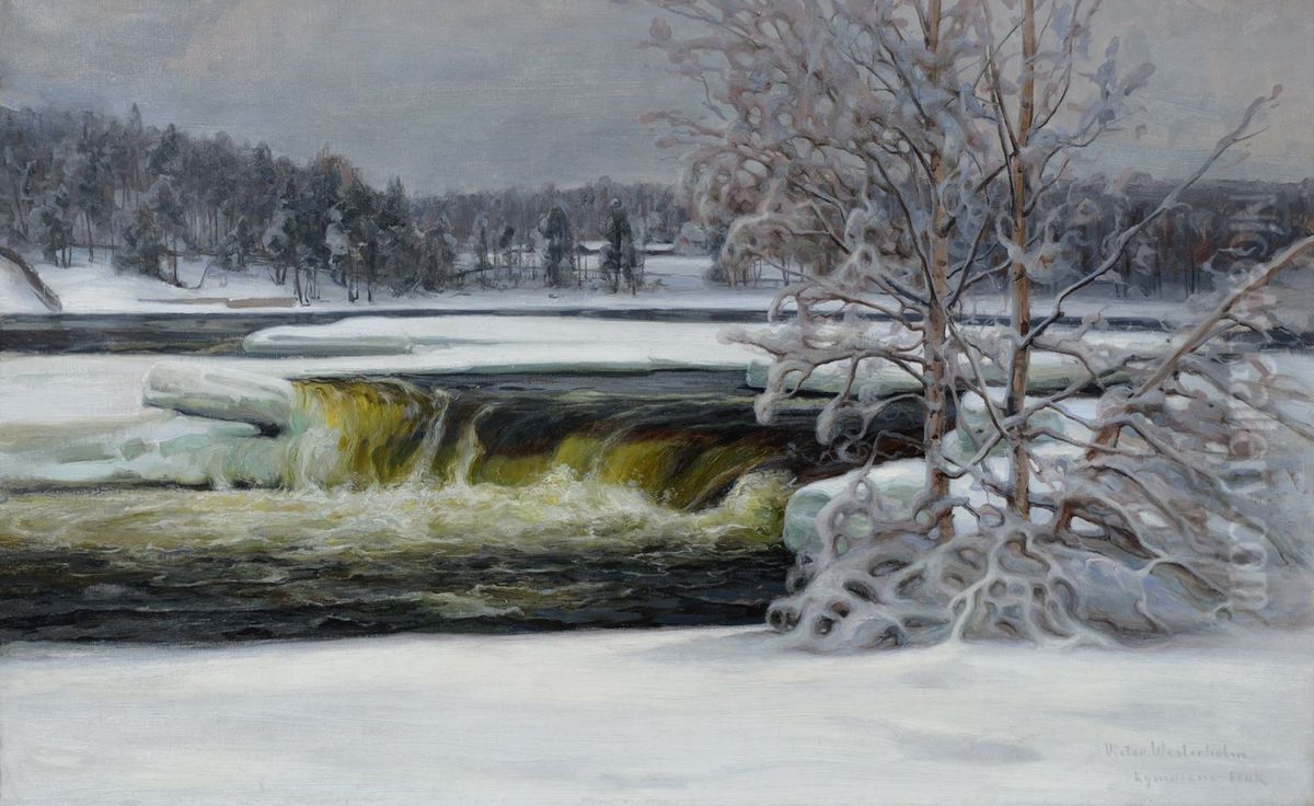 Kymi River Oil Painting by Victor Westerholm