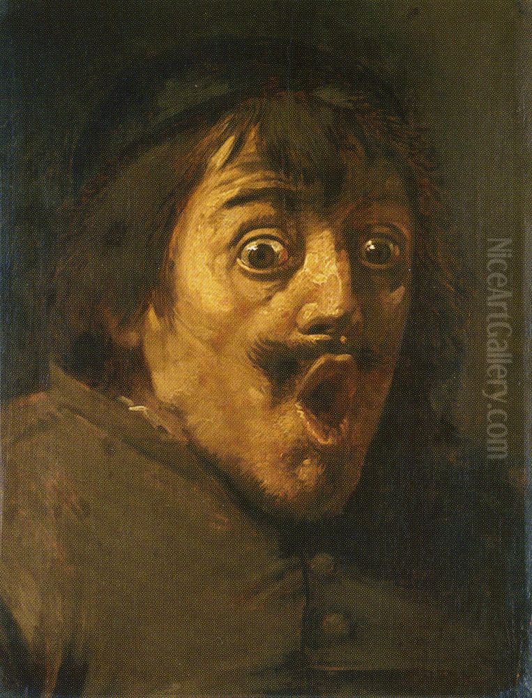 A Man Surprised Oil Painting by Joos van Craesbeeck