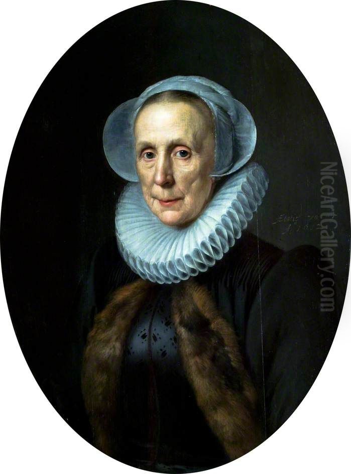 Maria van Wassenaer Hanecops (c.1542-after 1612) Oil Painting by Michiel Jansz. van Mierevelt