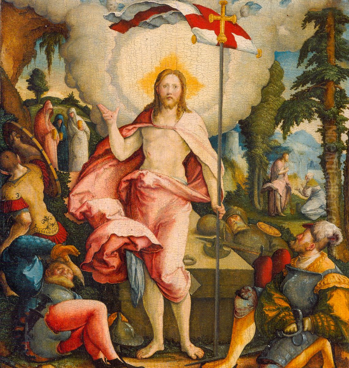 The Resurrection of Christ and Noli me tangere Oil Painting by Master of Messkirch