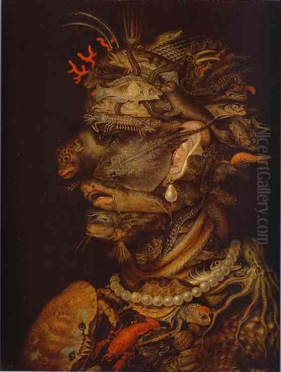 Water Oil Painting by Giuseppe Arcimboldo