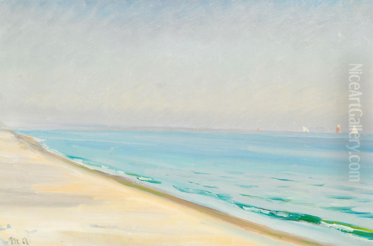 Sommerdag pa Skagen Sonderstrand. Oil Painting by Michael Peter Ancher