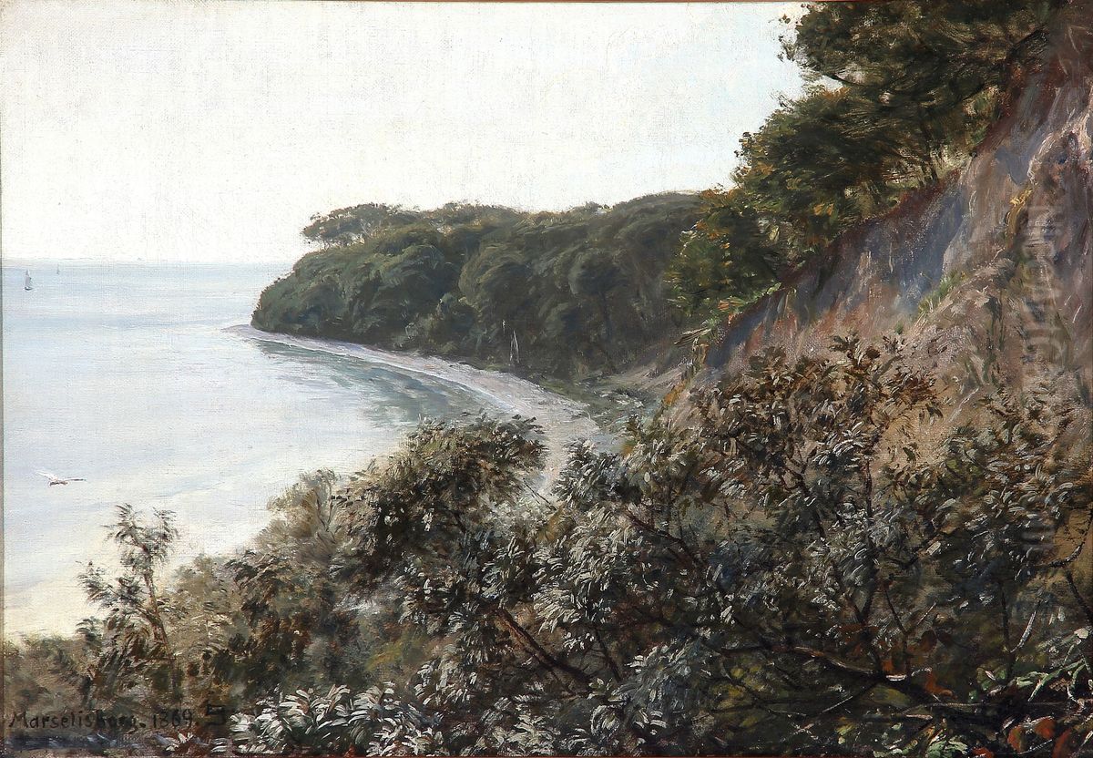 Coastal scene from Marselisborg Oil Painting by August Jerndorff