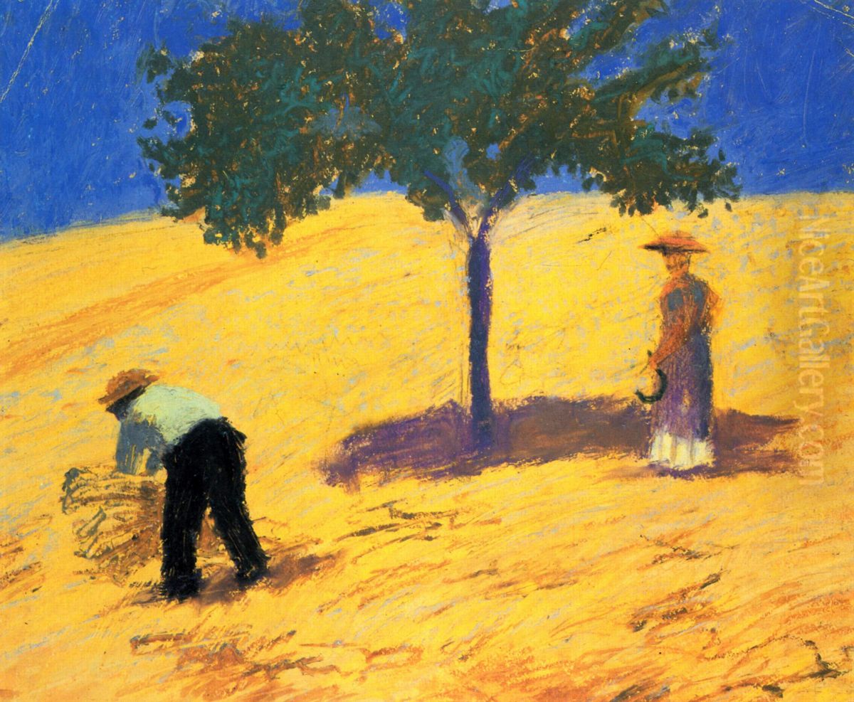 Baum im Kornfeld Oil Painting by August Macke