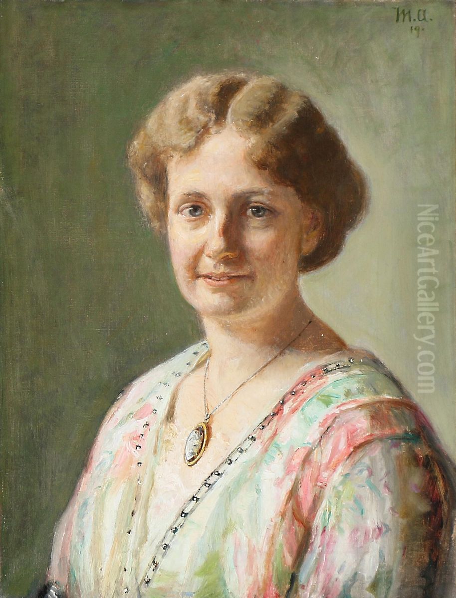 Portrait of Else Guldberg, nee Richter. Oil Painting by Michael Peter Ancher