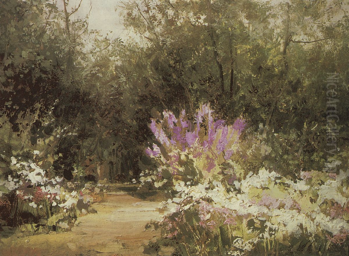 Alley in Abramtsevo Oil Painting by Apollinary Vasnetsov