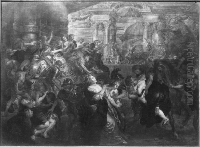 The Rape of the Sabines Oil Painting by (studio of) Rubens, Peter Paul