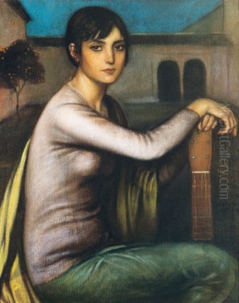 Tristeza andaluza Oil Painting by Julio Romero De Torres