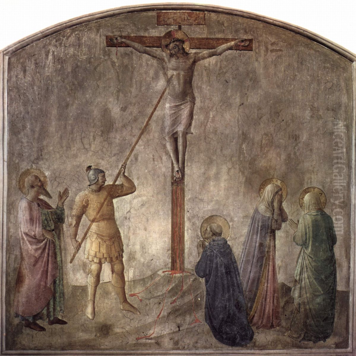 Kreuzigung mit Lanzenstich des Hauptmanns Longinus Oil Painting by Fra Angelico
