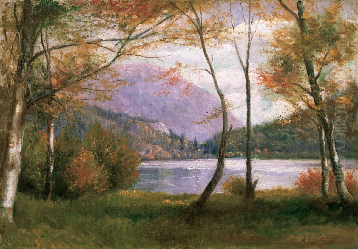Gateway of Crawford Notch, White Mountains - N. H. from Selinger's Studio Grove Oil Painting by John Paul Selinger