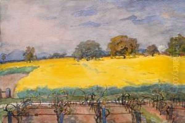 Pfalzer Feldlandschaft Oil Painting by August Croissant