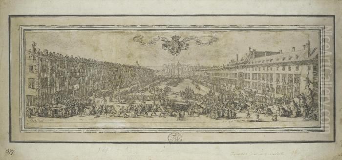 La Carriere De Nancy, Ou La Rue Neuve Oil Painting by Jacques Callot