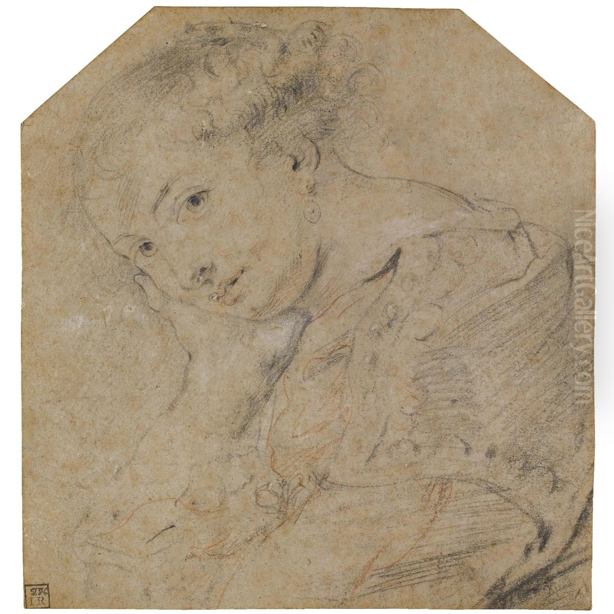 Study of a young woman (Helene Fourment), for the Garden of Love Oil Painting by (studio of) Rubens, Peter Paul