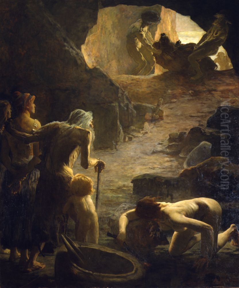 The Return from the hunt Oil Painting by Angele Delasalle