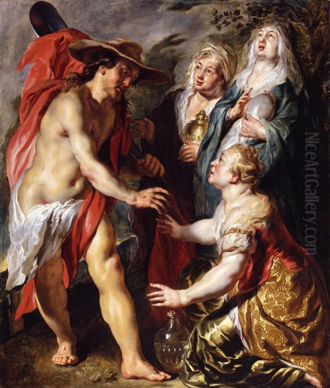 Christ appears as a gardener to the three Marys Oil Painting by Jacob Jordaens