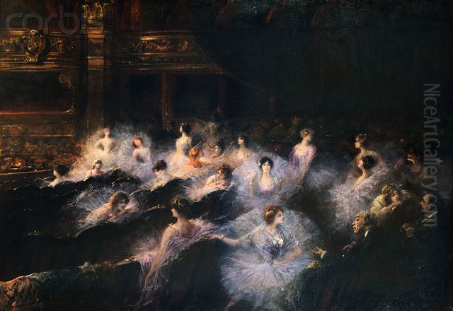 An interval at the Opera Oil Painting by Georges Clairin