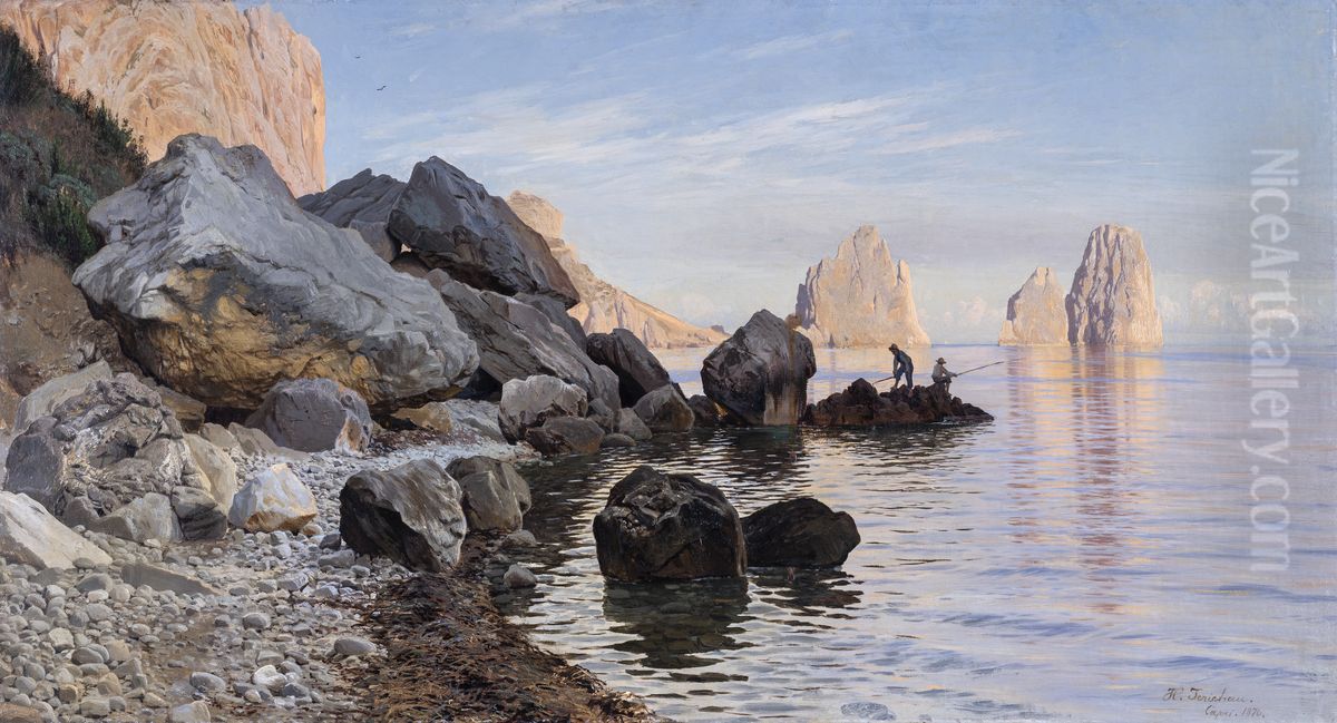 Coast Scene, Capri Oil Painting by Harald Jerichau