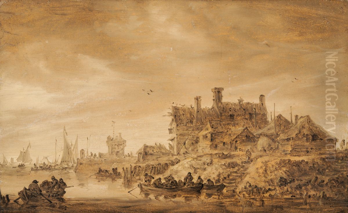 Coast Scene Oil Painting by Jan van Goyen