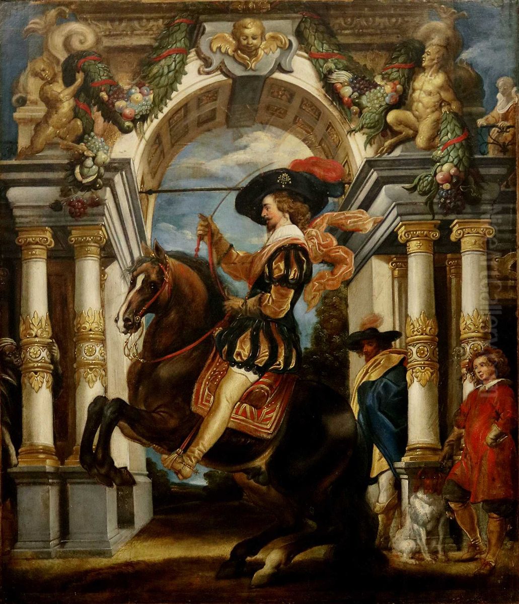 A Cavalier executing the levade Oil Painting by Jacob Jordaens