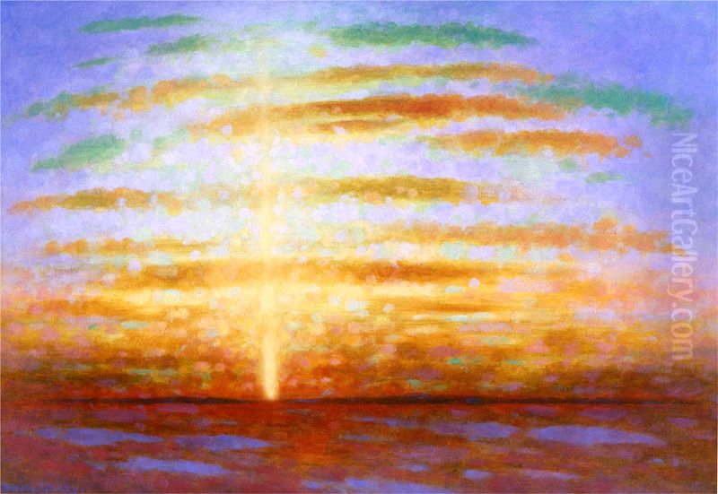 Sun Pillar Oil Painting by unknown