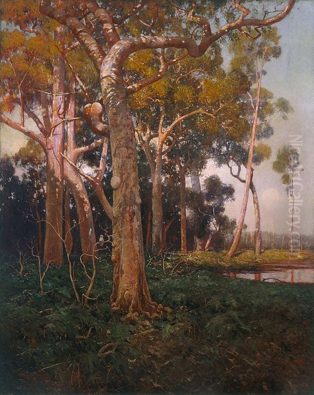 The golden splendour of the bush Oil Painting by W. Lister Lister