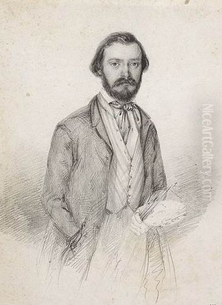 Autoritratto Oil Painting by Domenico Induno