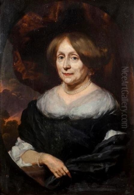 Portrait of Maria Teding van Berkhout (1614-1681) Oil Painting by Nicolaes Maes