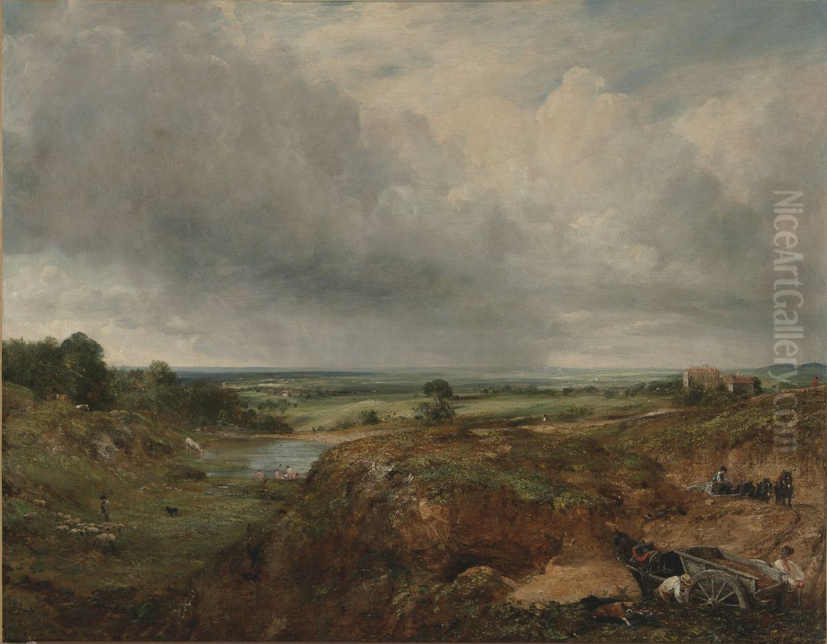Branch Hill Pond, Hampstead Heath Oil Painting by John Constable