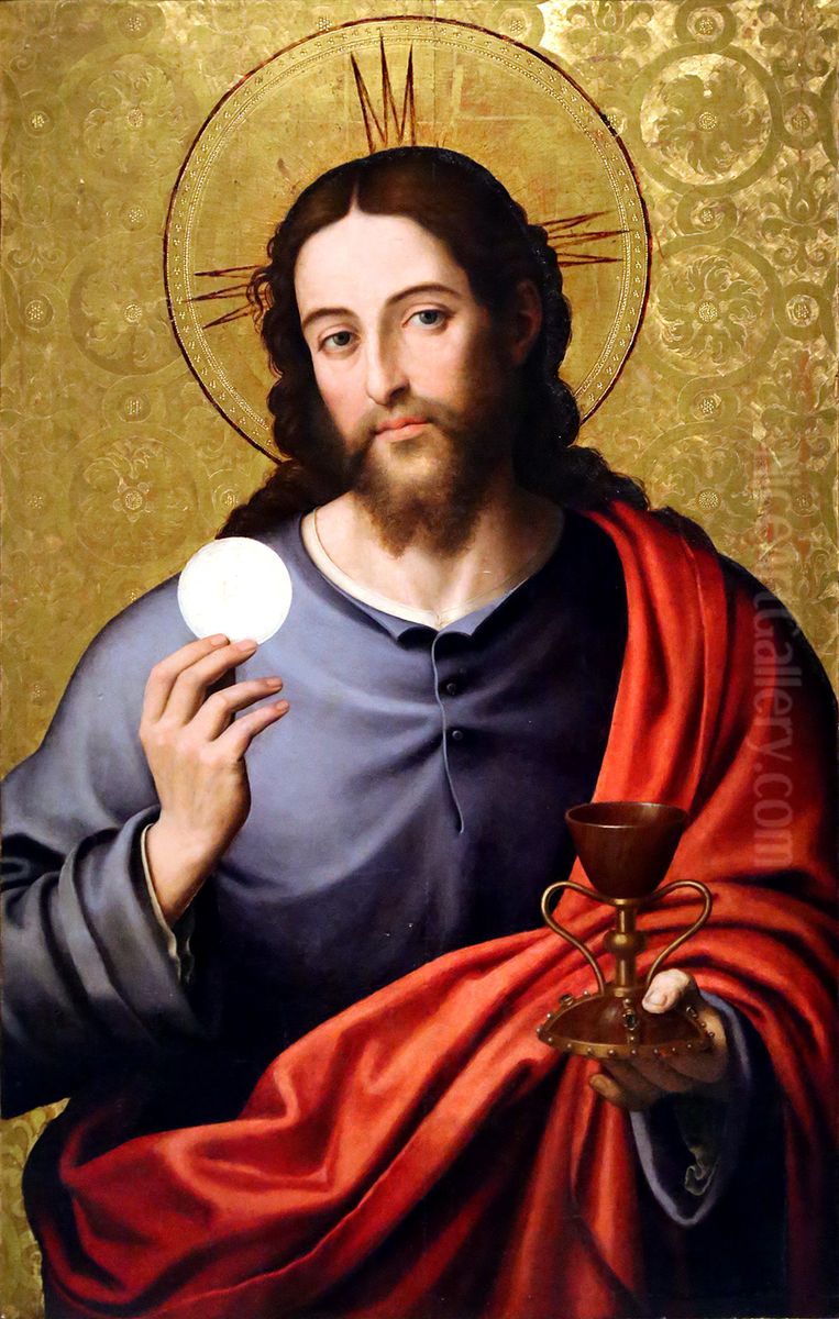 Christ the Saviour Oil Painting by Juan De Juanes