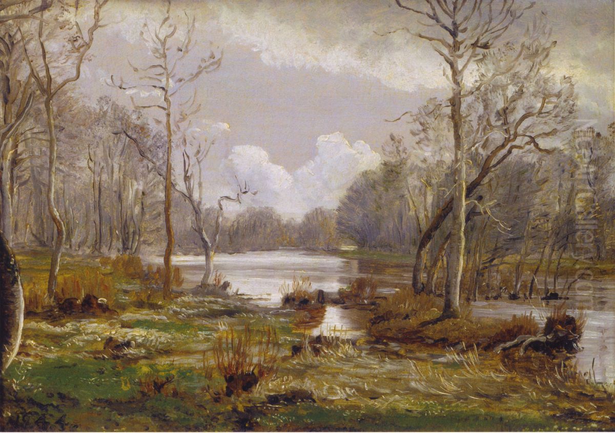 Flooding of the Susa, Herlufsholm Oil Painting by P. C. Skovgaard