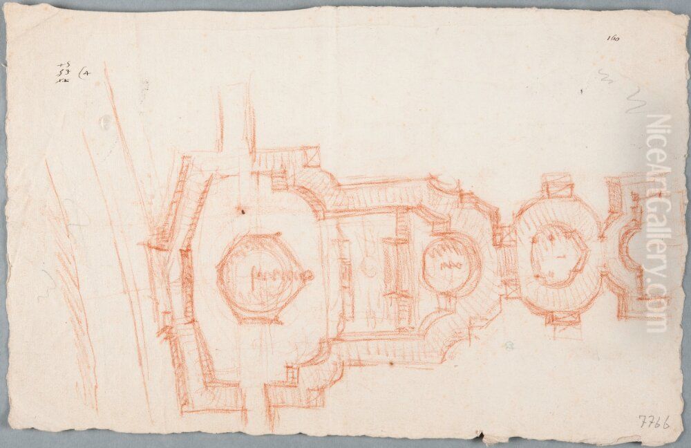 Design for a New Qccess to the Chateau of Saint-Cloud (unbuilt project) Oil Painting by Andre Le Notre