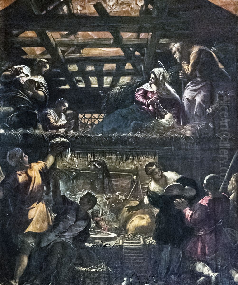 The Adoration of the Shepherds Oil Painting by Jacopo Tintoretto
