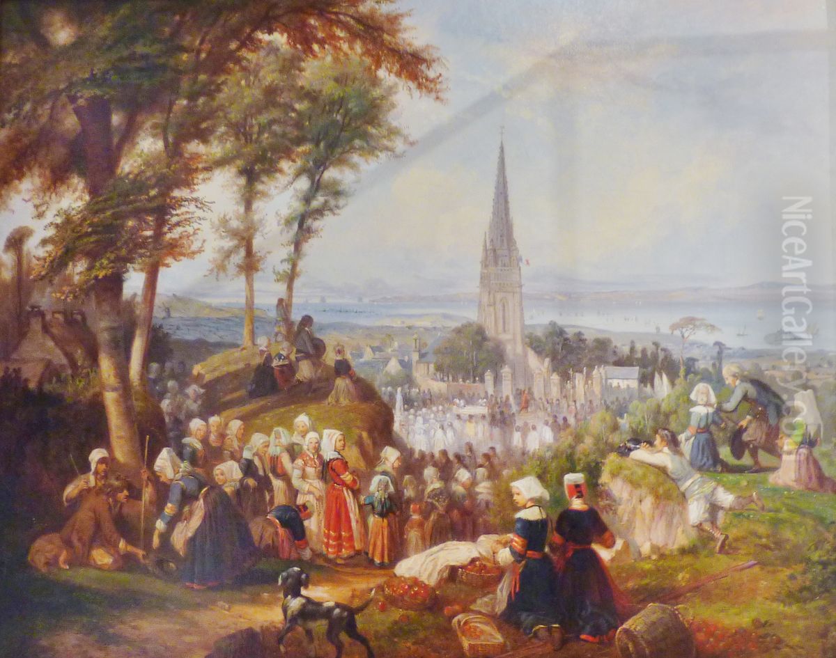 Pardon a Ploare Oil Painting by Louis Caradec