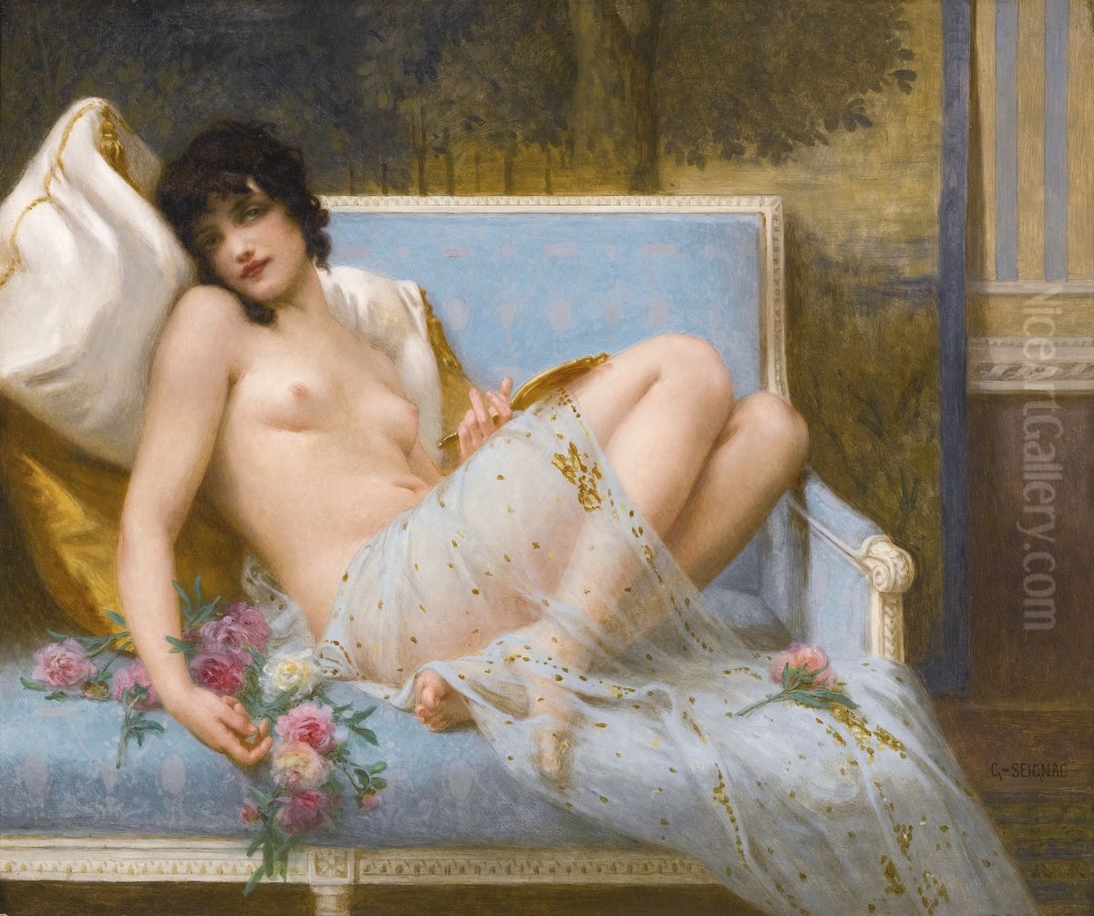 Reclining Odalisque Oil Painting by Guillaume Seignac