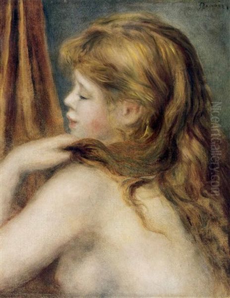 Tete de jeune fille Oil Painting by Pierre Auguste Renoir