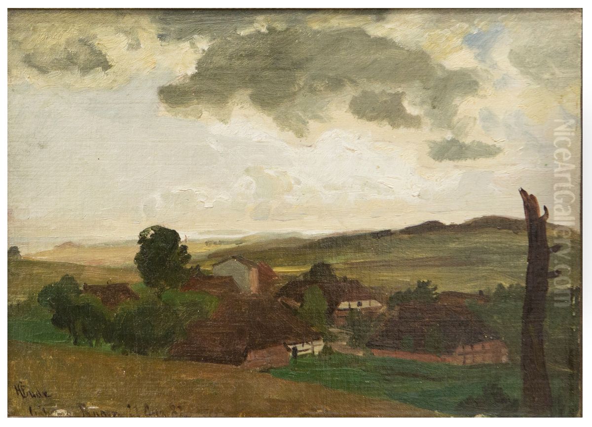 Thunder Storm Oil Painting by Hans Gude