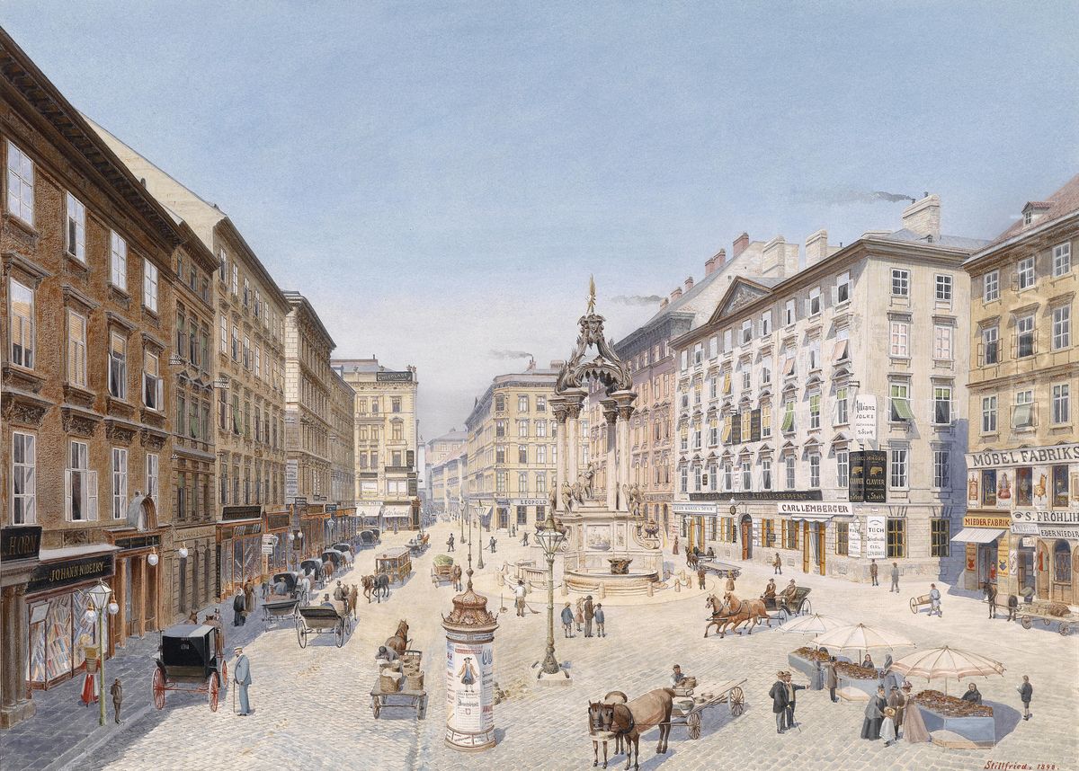 Der Hohe Markt in Wien Oil Painting by Baron Raimund von Stillfried
