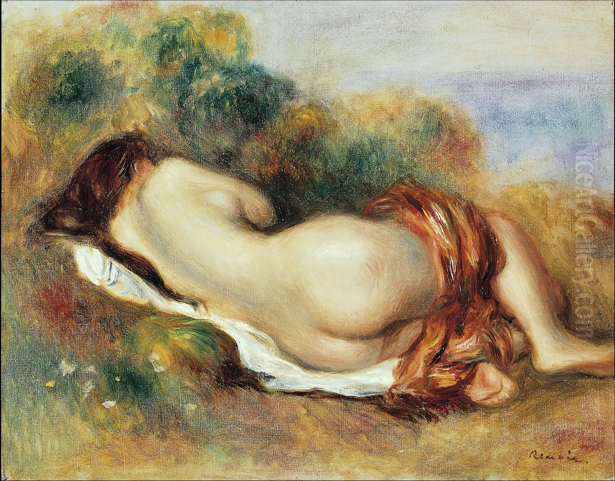 Reclining Nude Oil Painting by Pierre Auguste Renoir