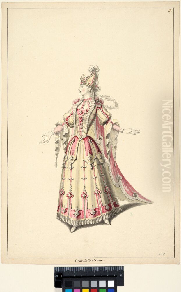 Costume Sketch, a High Priestess /