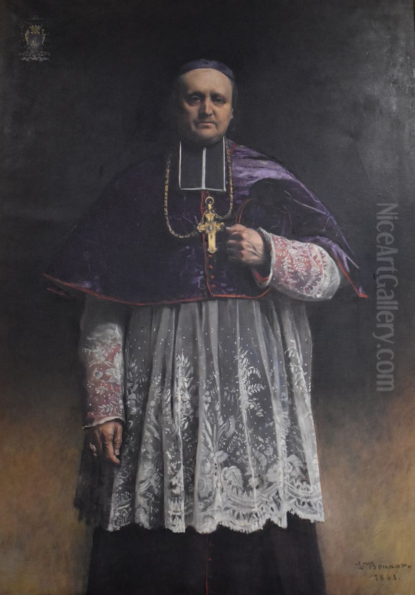 Portrait de Monseigneur Felix-Arsene Billard Oil Painting by Leon Bonnat