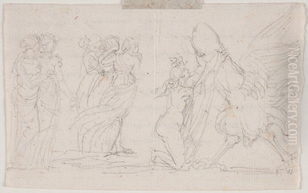 Offer at priap Oil Painting by Johan Tobias Sergel