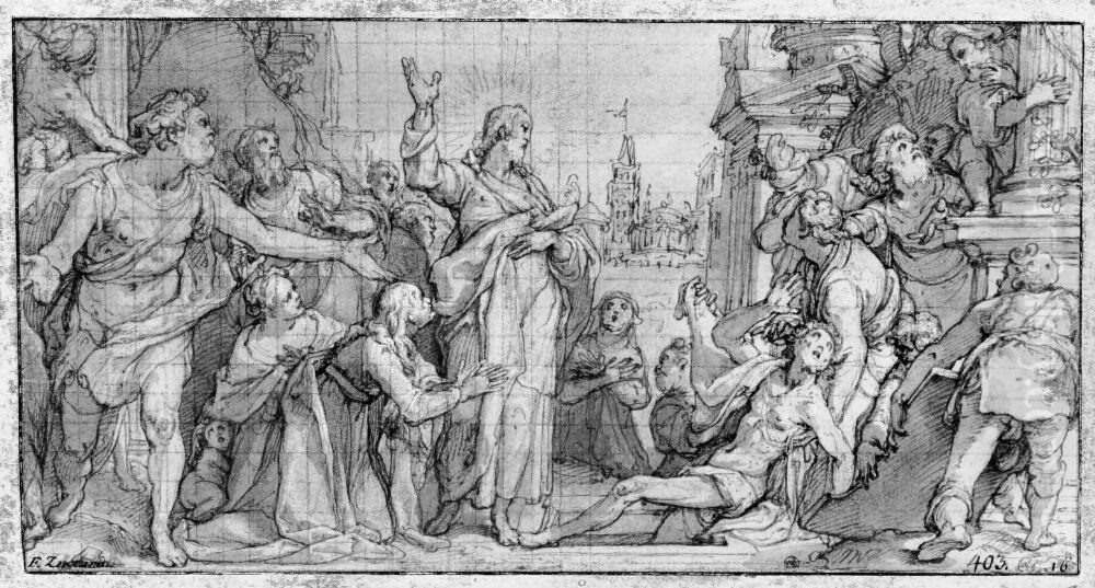 Raising of Lazarus Oil Painting by Federico Zuccari