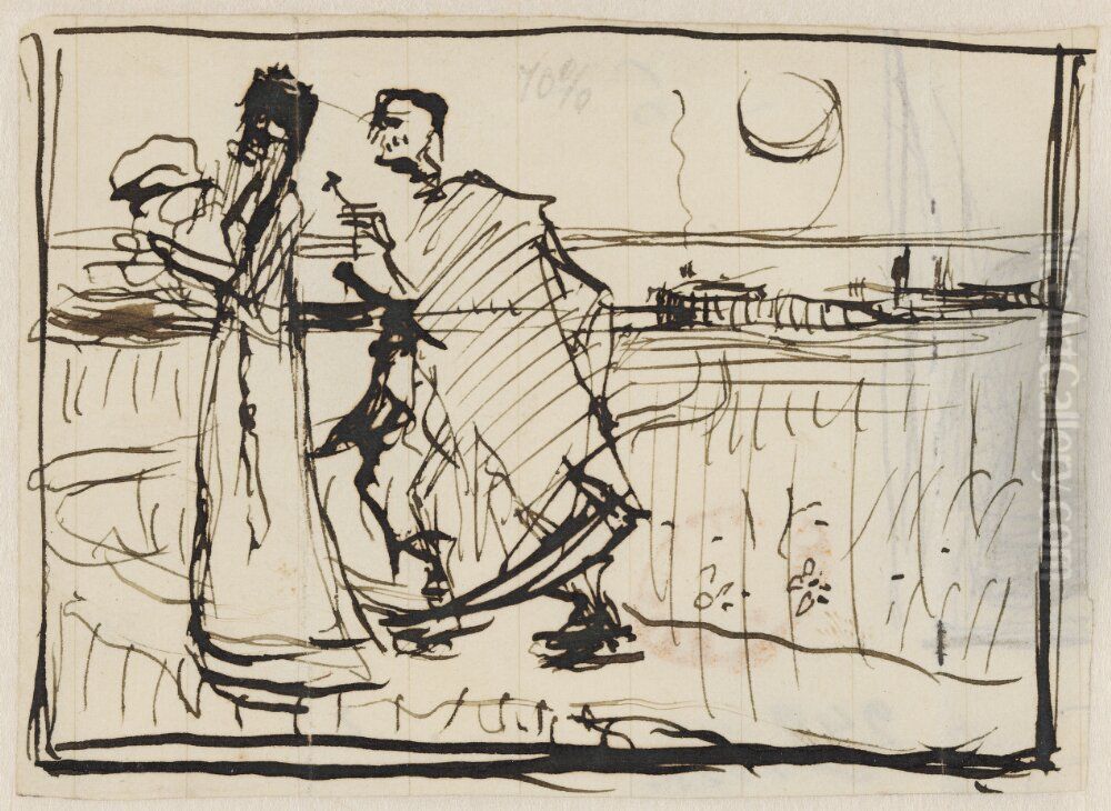 The Death and the Girl Oil Painting by Richard Bergh