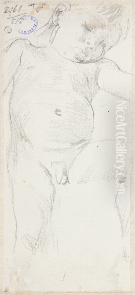 Sovande naken gosse Oil Painting by Carl Larsson